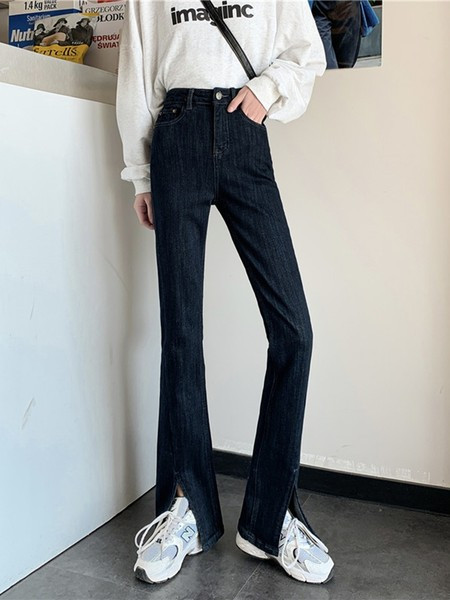 Sieviešu pavasara džinsi ar augstu vidukli - Charleston tipa