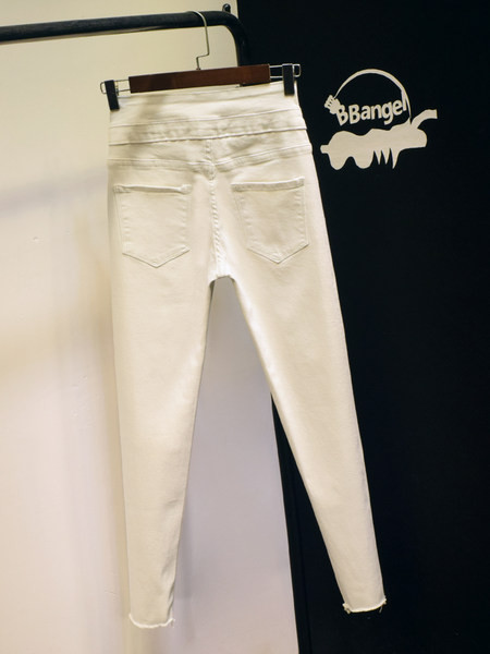 Mūsdienīgi sieviešu džinsi Slim modelis ar augstu vidukli - divas krāsas