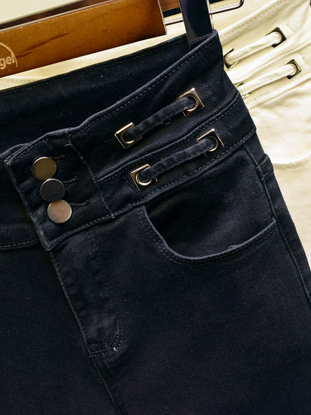 Mūsdienīgi sieviešu džinsi Slim modelis ar augstu vidukli - divas krāsas