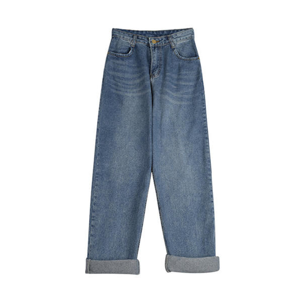 Ikdienas plati džinsi ar augstu vidukli