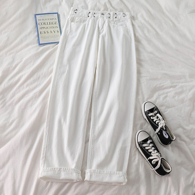 Ikdienas džinsi ar pogām - plats modelis