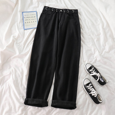 Ikdienas džinsi ar pogām - plats modelis