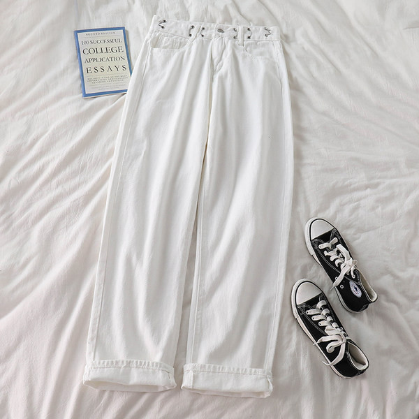 Ikdienas džinsi ar pogām - plats modelis