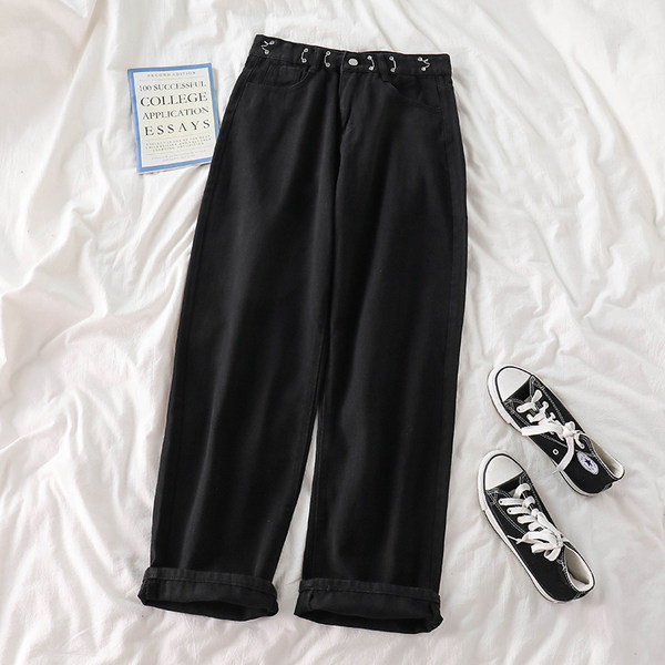 Ikdienas džinsi ar pogām - plats modelis