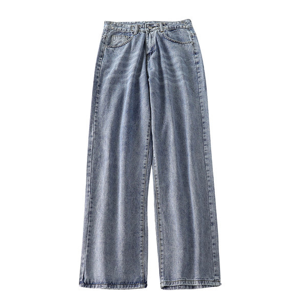 Ikdienas džinsi ar pogām - plats modelis