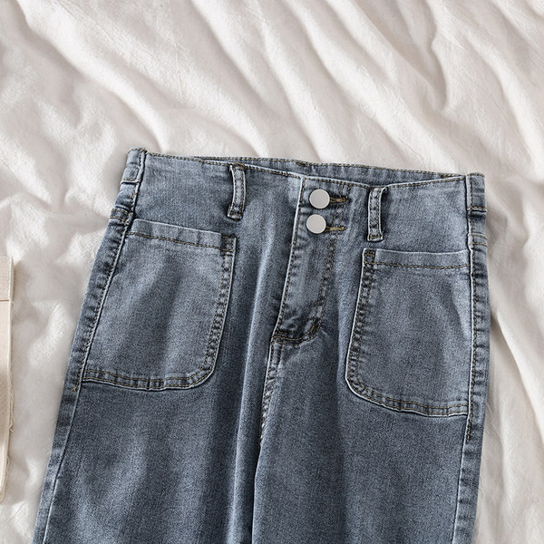 Mūsdienīgi sieviešu džinsi-Slim modelis ar pogām