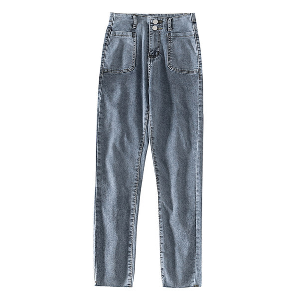 Mūsdienīgi sieviešu džinsi-Slim modelis ar pogām