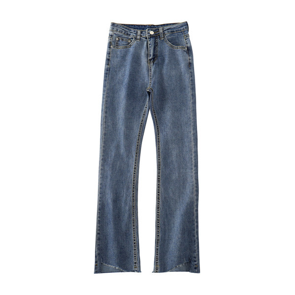 Blugi casual cu talie inalta