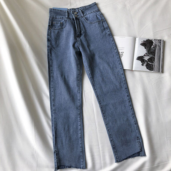 Pantaloni din denim de dama model drept