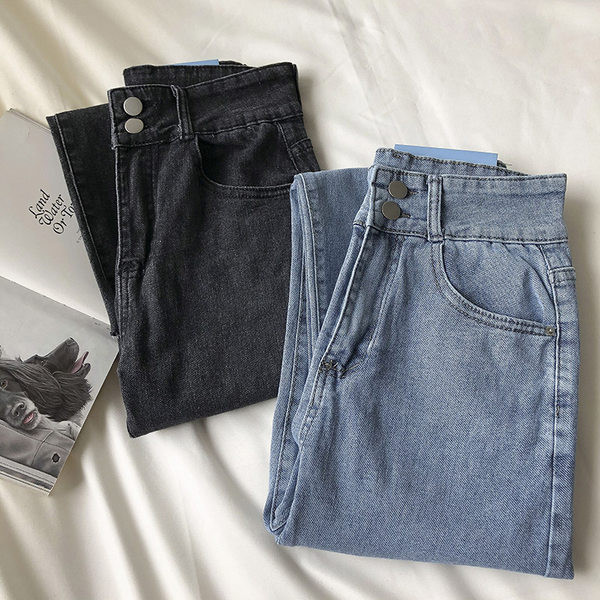 Pantaloni din denim de dama model drept