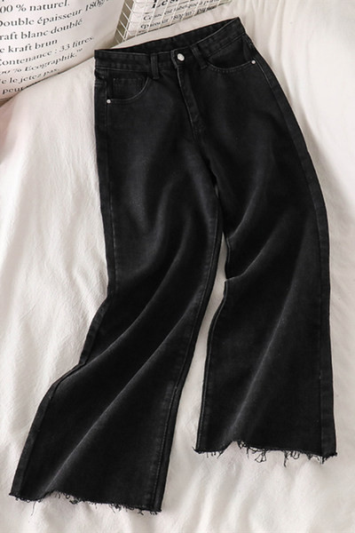 Sieviešu platie džinsi melnā un zilā krāsā