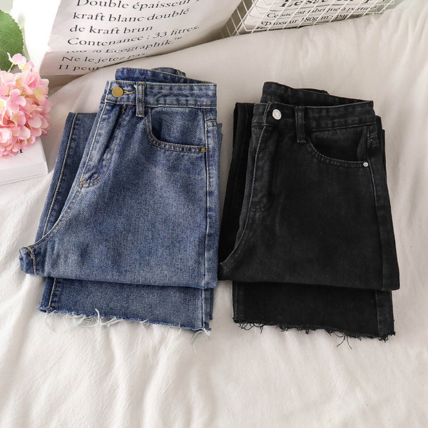 Sieviešu platie džinsi melnā un zilā krāsā