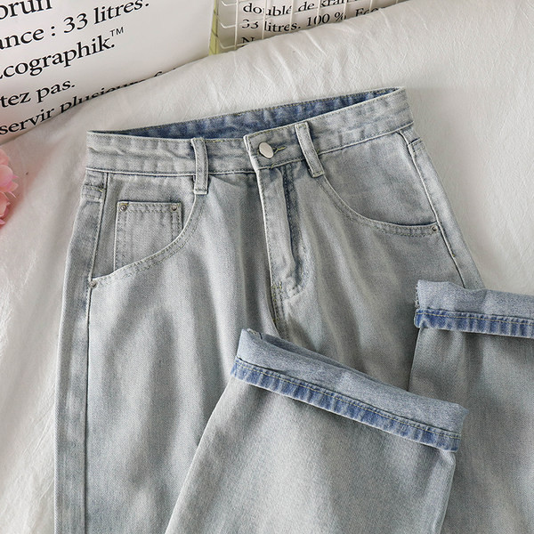 Blugi de dama cu buzunare si model cu talie inalta