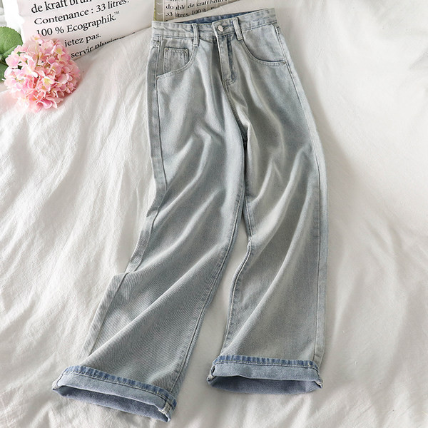 Blugi de dama cu buzunare si model cu talie inalta