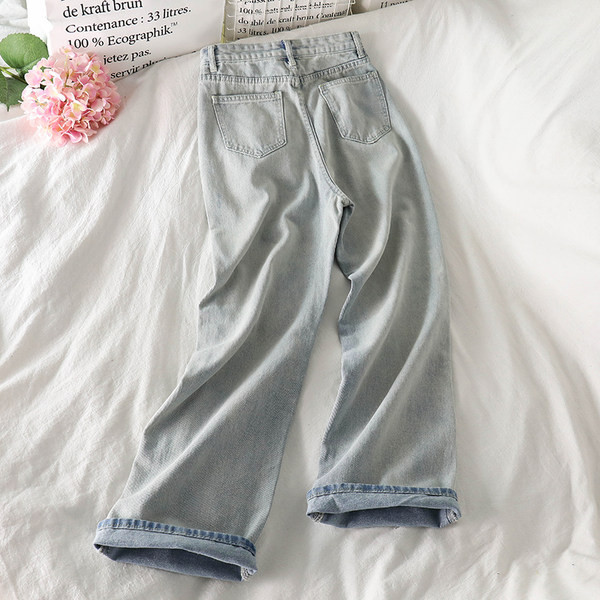 Blugi de dama cu buzunare si model cu talie inalta