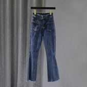 Γυναικεία casual τζιν με τσέπες και ψηλή μέση σε μπλε χρώμα