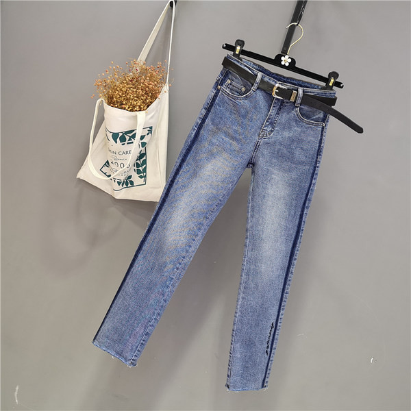  Γυναικεία τζιν με άκρη και ψηλή μέση