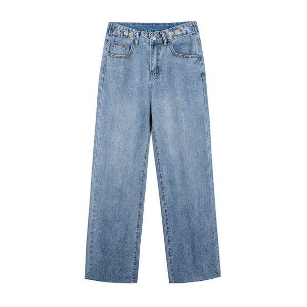 Λεπτό καλοκαιρινό τζιν με ψηλή μέση - φαρδύ μοντέλο