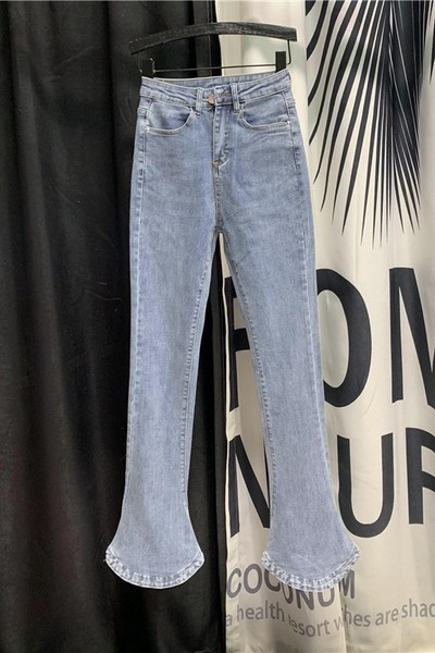 Blugi casual de dama cu talie inalta tip Charleston