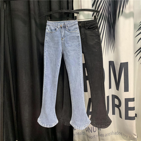 Blugi casual de dama cu talie inalta tip Charleston