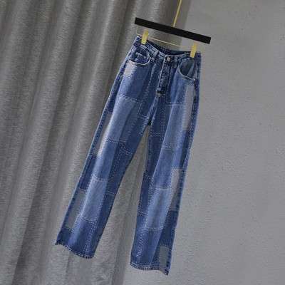 Γυναικεία τζιν σε μαύρο και μπλε χρώμα - φαρδύ μοντέλο