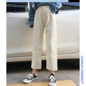 Blugi de primăvară deasupra gleznei cu talie înaltă în două culori