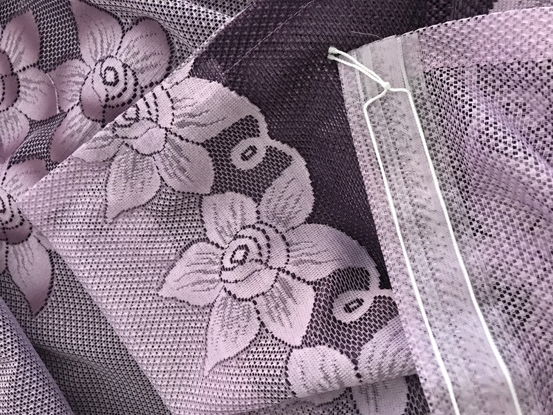 Дълго Перде дантела с ширит лента  Zoe E81, 150x250 cm, 100% Полиестер, Лилав, 1 брой перде