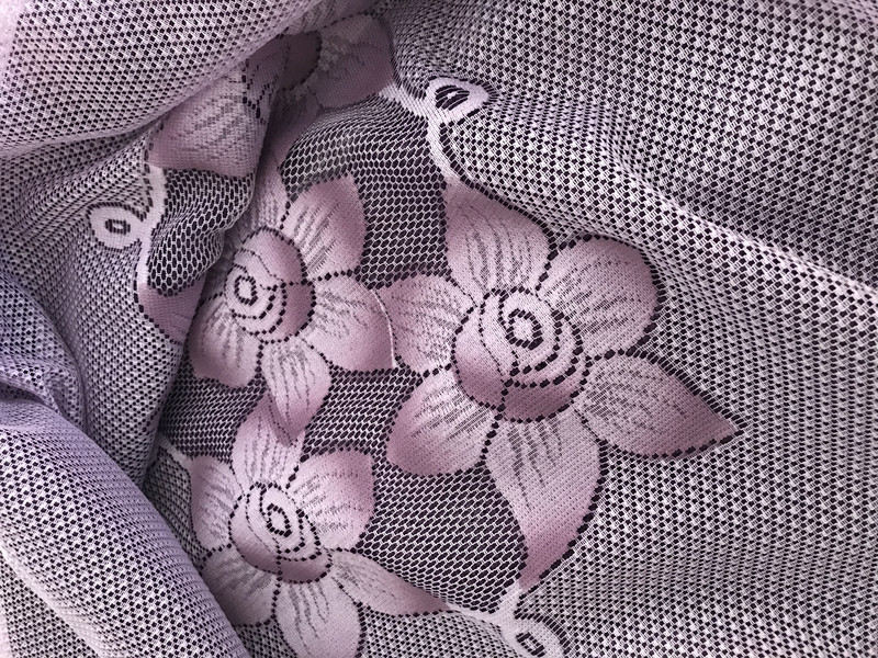 Дълго Перде дантела с ширит лента  Zoe E81, 150x250 cm, 100% Полиестер, Лилав, 1 брой перде