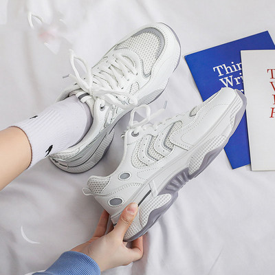 Tenisi dama de primavara cu plasa si sireturi