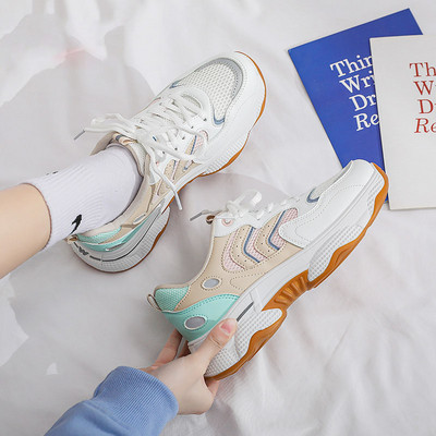 Tenisi dama de primavara cu plasa si sireturi