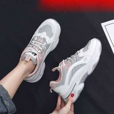 Tenisi dama de primavara cu plasa si sireturi