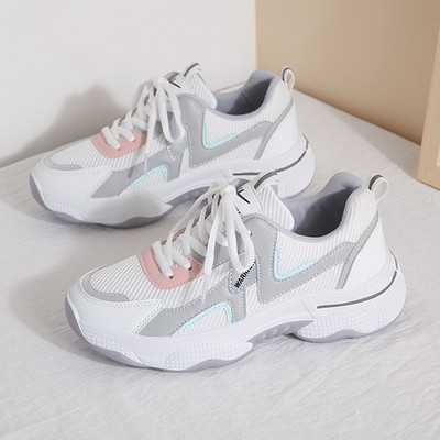 Tenisi dama de primavara cu plasa si sireturi