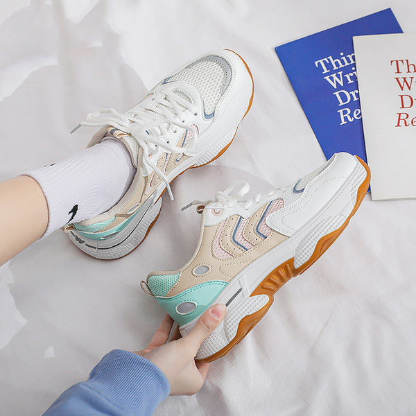 Tenisi dama de primavara cu plasa si sireturi