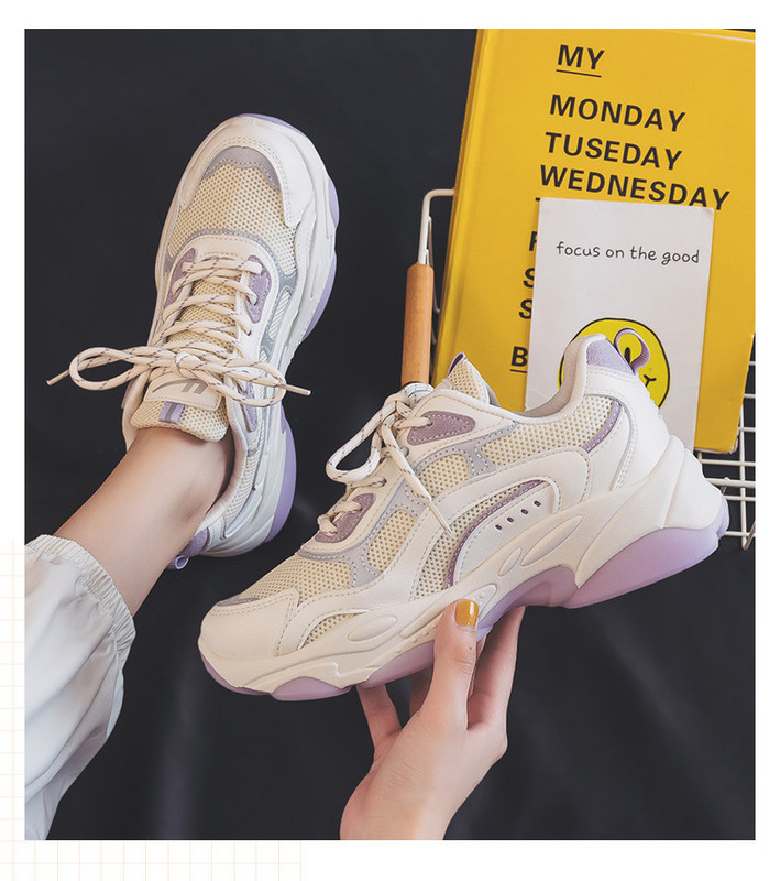 Γυναικεία θλητικά παπούτσια με κορδόνια και τραχιά σόλα σε διαφορετικά χρώματα