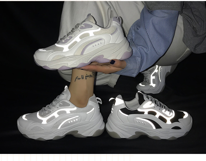 Γυναικεία θλητικά παπούτσια με κορδόνια και τραχιά σόλα σε διαφορετικά χρώματα