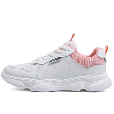 Tenisi dama din piele ecologica cu sireturi