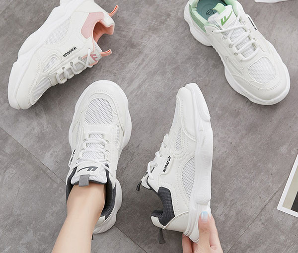 Tenisi dama din piele ecologica cu sireturi