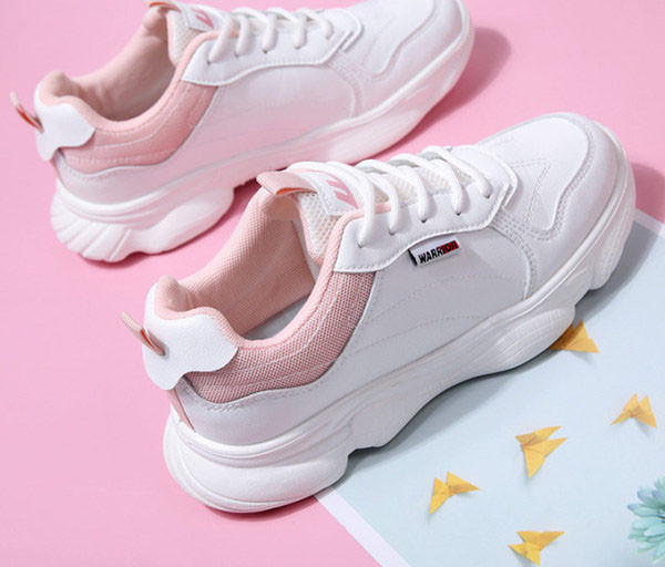 Tenisi dama din piele ecologica cu sireturi