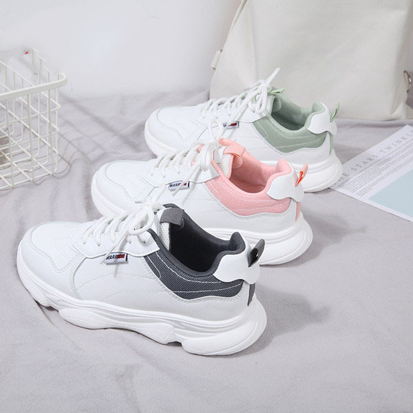 Tenisi dama din piele ecologica cu sireturi