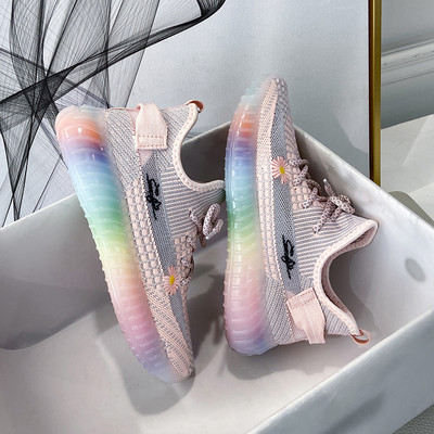 Tenisi dama din material textil cu talpa colorata