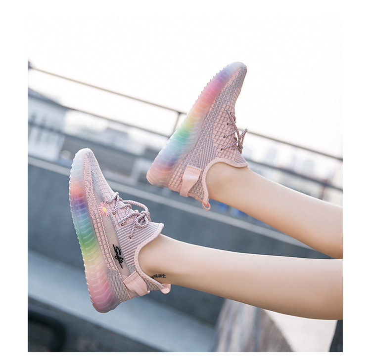 Tenisi dama din material textil cu talpa colorata