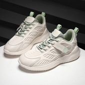 Γυναικεία μοντέρνα αθλητικά παπούτσια με κορδόνια και επίπεδη σόλα