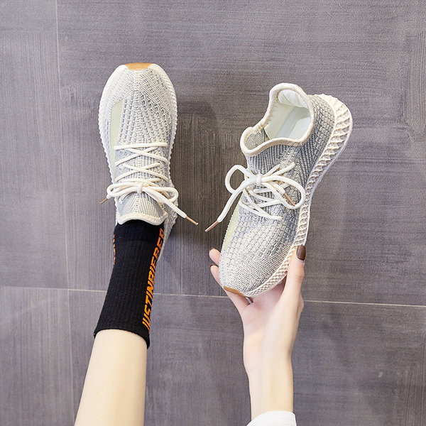 Tenisi dama din material textil cu sireturi