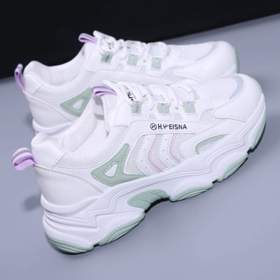 Tenisi dama din piele ecologica si platforma de 4 cm