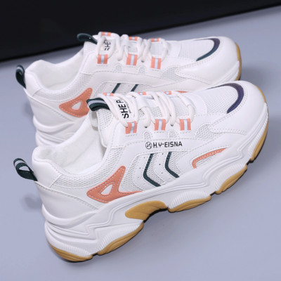 Tenisi dama din piele ecologica si platforma de 4 cm