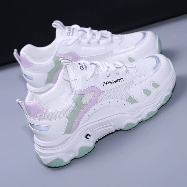 Αναπνεύσιμα γυναικεία αθλητικά παπούτσια με πλατφόρμα 4 cm και επίπεδη σόλα