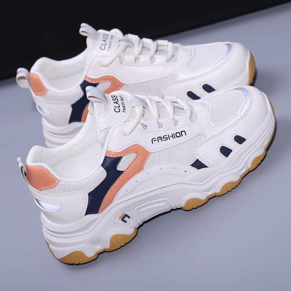 Αναπνεύσιμα γυναικεία αθλητικά παπούτσια με πλατφόρμα 4 cm και επίπεδη σόλα