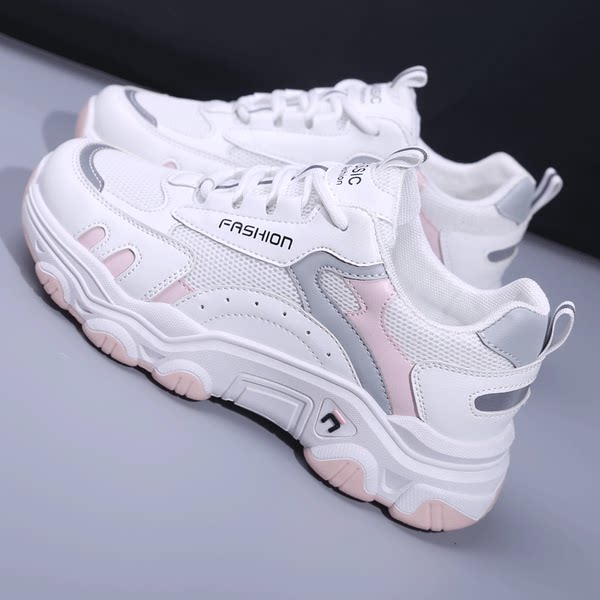 Αναπνεύσιμα γυναικεία αθλητικά παπούτσια με πλατφόρμα 4 cm και επίπεδη σόλα