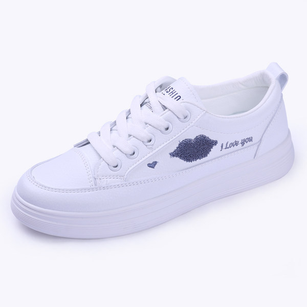 Μοντέρνα γυναικεία αθλητιά παπούτσια με κέντημα και επίπεδη σόλα