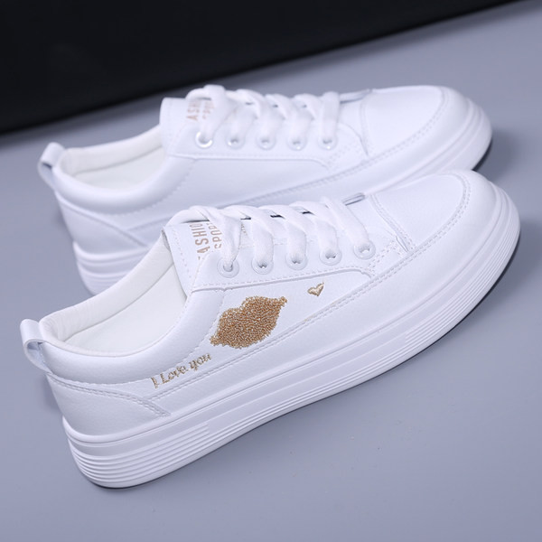 Μοντέρνα γυναικεία αθλητιά παπούτσια με κέντημα και επίπεδη σόλα